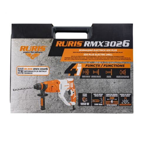 Rotary impact hammer<span> SDS PLUS RURIS RMX3026