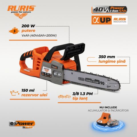 Battery chainsaw<span> RURIS RM3545e